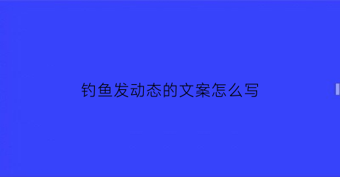 钓鱼发动态的文案怎么写(钓鱼发朋友圈的搞笑说说)