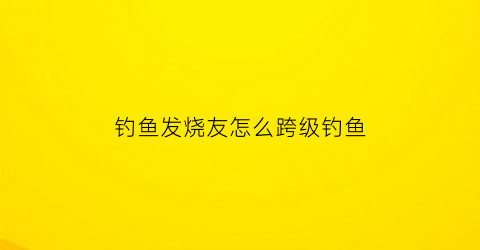 钓鱼发烧友怎么跨级钓鱼(钓鱼发烧友超越强化成功率)