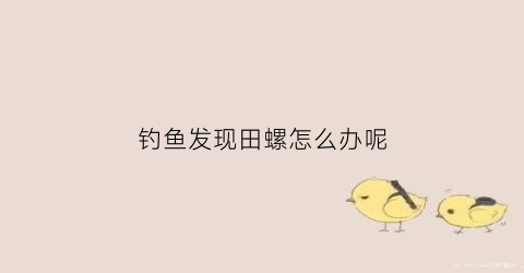 钓鱼发现田螺怎么办呢(钓鱼发现田螺怎么办呢图片)