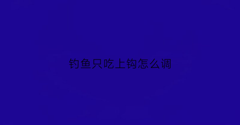钓鱼只吃上钩怎么调(钓鱼时为什么一般只吃上钩)