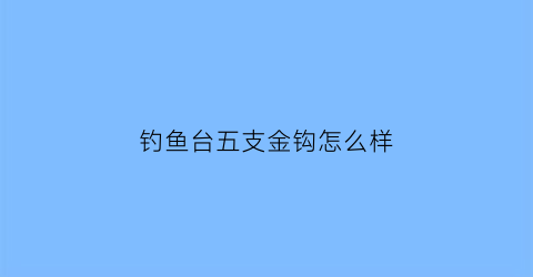 “钓鱼台五支金钩怎么样(钓鱼台五斤)