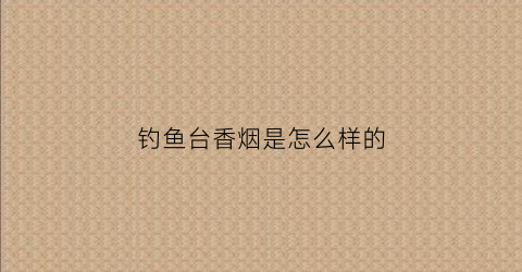 钓鱼台香烟是怎么样的(钓鱼台的香烟多少钱一包)
