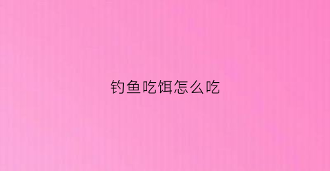 钓鱼吃饵怎么吃(钓鱼鱼吃饵料视频)