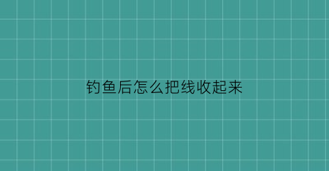 钓鱼后怎么把线收起来(钓鱼后如何收线)