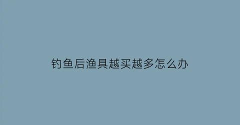 钓鱼后渔具越买越多怎么办(渔具太多怎么拿方便)