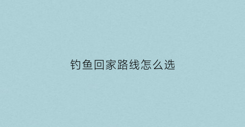 钓鱼回家路线怎么选(鱼钓回家后怎么养)