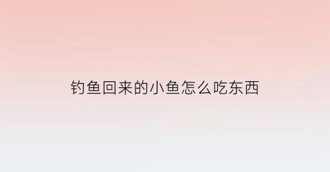 “钓鱼回来的小鱼怎么吃东西(钓鱼回来的小鱼怎么吃东西视频)