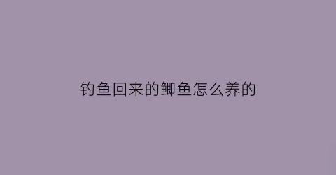 “钓鱼回来的鲫鱼怎么养的(钓回家的鲫鱼用喂食么)