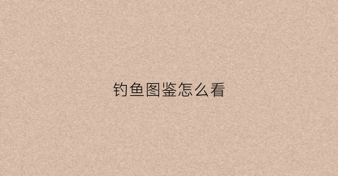 钓鱼图鉴怎么看(查看钓鱼图鉴怎么看)