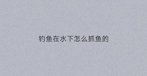钓鱼在水下怎么抓鱼的(鱼钓在水下状态比较好的视频)