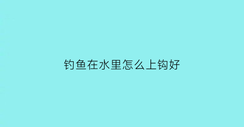 “钓鱼在水里怎么上钩好(钓鱼时钓在水底应该怎么的)