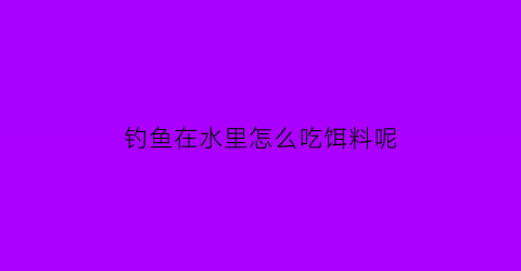 钓鱼在水里怎么吃饵料呢(钓鱼鱼在水下吃饵视频)