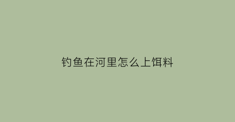 “钓鱼在河里怎么上饵料(在河里面钓鱼怎样配饵料)