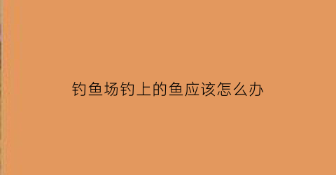 钓鱼场钓上的鱼应该怎么办(钓鱼场里的鱼能吃吗)