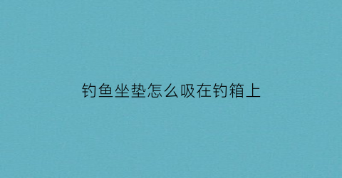 “钓鱼坐垫怎么吸在钓箱上(坐垫怎么固定在钓箱上)