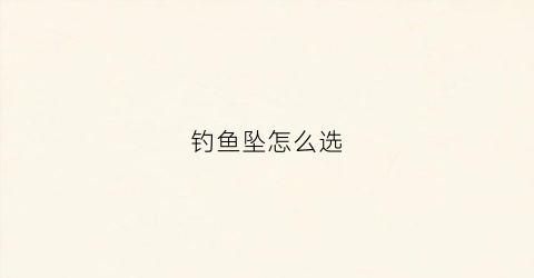钓鱼坠怎么选(钓鱼钓坠的品种)