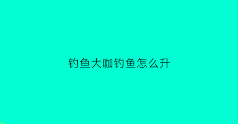钓鱼大咖钓鱼怎么升(钓鱼大咖怎么提升钓技)