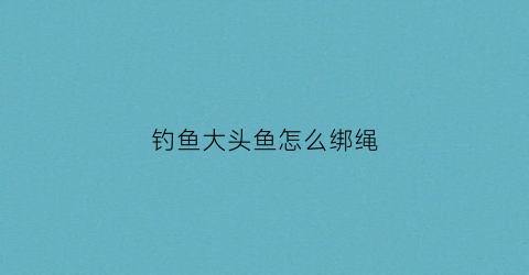 钓鱼大头鱼怎么绑绳(钓鱼大头鱼怎么绑绳视频)