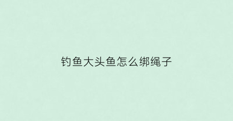 钓鱼大头鱼怎么绑绳子(钓大头鱼的线组怎么绑)