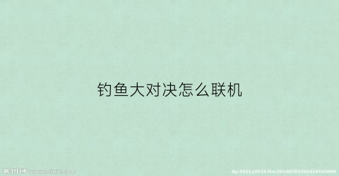 钓鱼大对决怎么联机(钓鱼大对决怎么钓鱼)