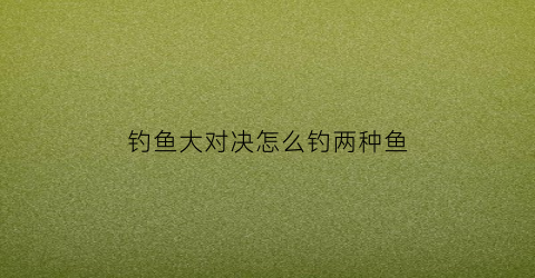 钓鱼大对决怎么钓两种鱼(钓鱼大对决攻略秘籍)