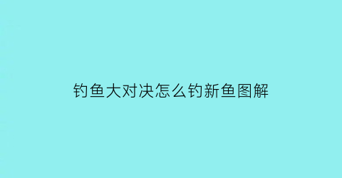 “钓鱼大对决怎么钓新鱼图解(钓鱼大对决玩法介绍)