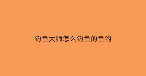 钓鱼大师怎么钓鱼的鱼钩(钓鱼大师怎么钓鱼的鱼钩好用)