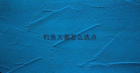 钓鱼大潮怎么选点(大潮水钓鱼好还是小潮水好)