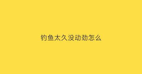 钓鱼太久没动劲怎么(钓鱼太久没动劲怎么钓)