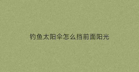钓鱼太阳伞怎么挡前面阳光(钓鱼太阳伞怎么安装)