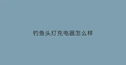 钓鱼头灯充电器怎么样(钓鱼头灯充电器怎么样好用吗)