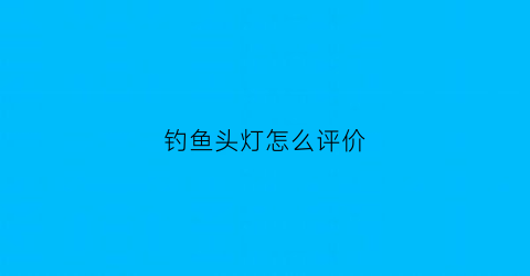 钓鱼头灯怎么评价(钓鱼头灯怎么评价好用)