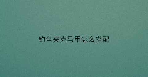 钓鱼夹克马甲怎么搭配(钓鱼马甲背心)