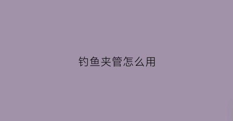 钓鱼夹管怎么用(钓鱼夹管怎么用视频)