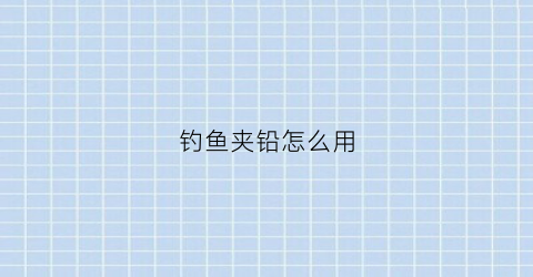 钓鱼夹铅怎么用(钓鱼夹铅怎么用视频教程)