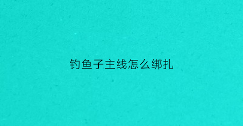 钓鱼子主线怎么绑扎(钓鱼主线与子线绑法图解视频)