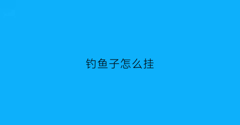 钓鱼子怎么挂(钓鱼子怎么挂钩视频)