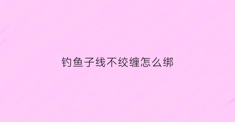 钓鱼子线不绞缠怎么绑(钓鱼子线不绞缠怎么绑钩)