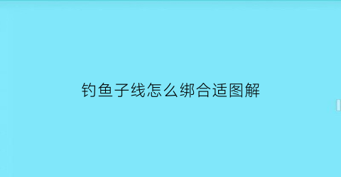 “钓鱼子线怎么绑合适图解(钓鱼子线绑法视频教程)