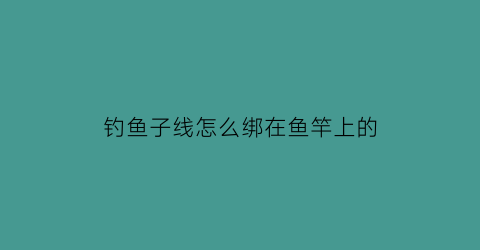 钓鱼子线怎么绑在鱼竿上的(子线绑鱼竿上怎么绑)