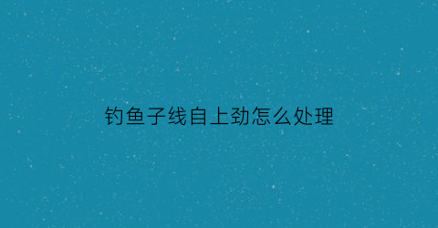钓鱼子线自上劲怎么处理(钓鱼子线怎么办)