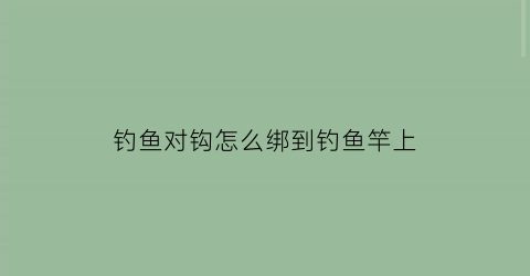 钓鱼对钩怎么绑到钓鱼竿上(鱼钩对勾怎么绑线)