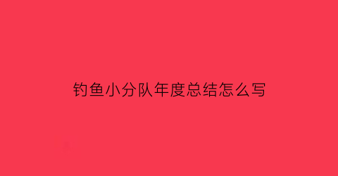 “钓鱼小分队年度总结怎么写(钓鱼战队规章制度范本)