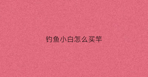 钓鱼小白怎么买竿(钓鱼怎么买鱼竿)