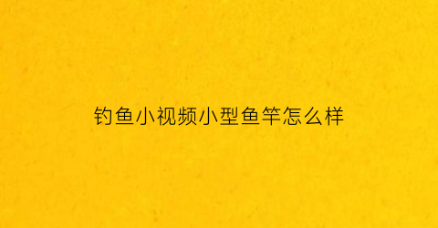 钓鱼小视频小型鱼竿怎么样(钓鱼小视频小型鱼竿怎么样才能钓到)