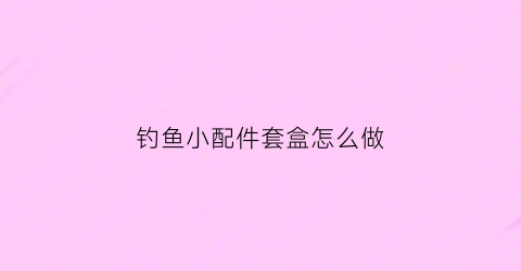 钓鱼小配件套盒怎么做(最新钓鱼用品小配件)