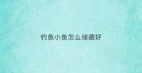 钓鱼小鱼怎么储藏好(钓到鱼怎么保存)