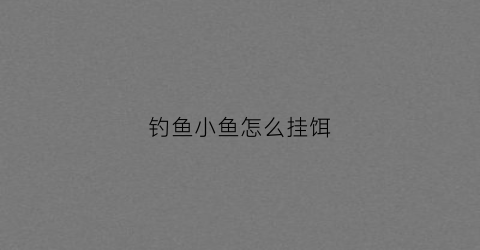 钓鱼小鱼怎么挂饵(钓鱼小鱼怎么挂饵的)