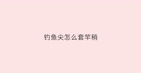 钓鱼尖怎么套竿稍(钓竿尖怎么绑)