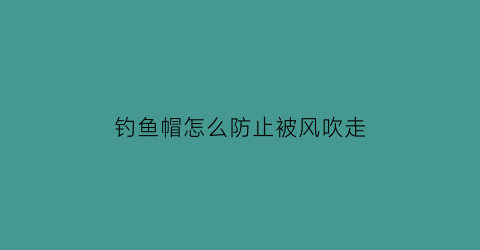 钓鱼帽怎么防止被风吹走(钓鱼帽怎么戴)